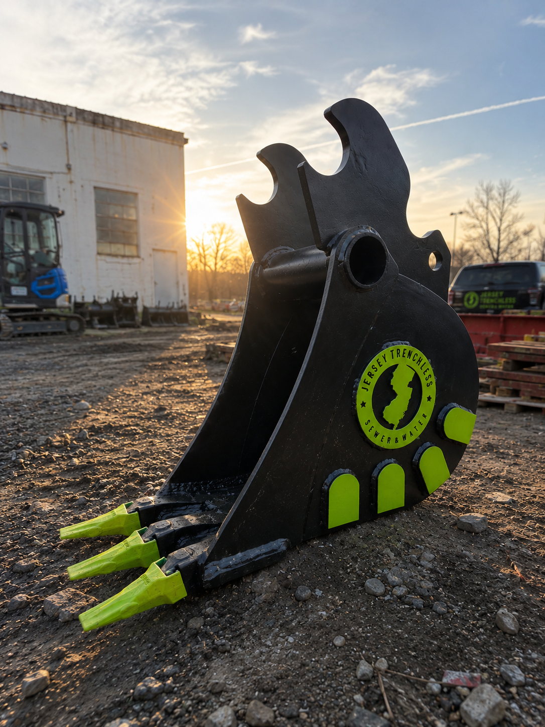 Custom bucket builder branding area showing company logo placement